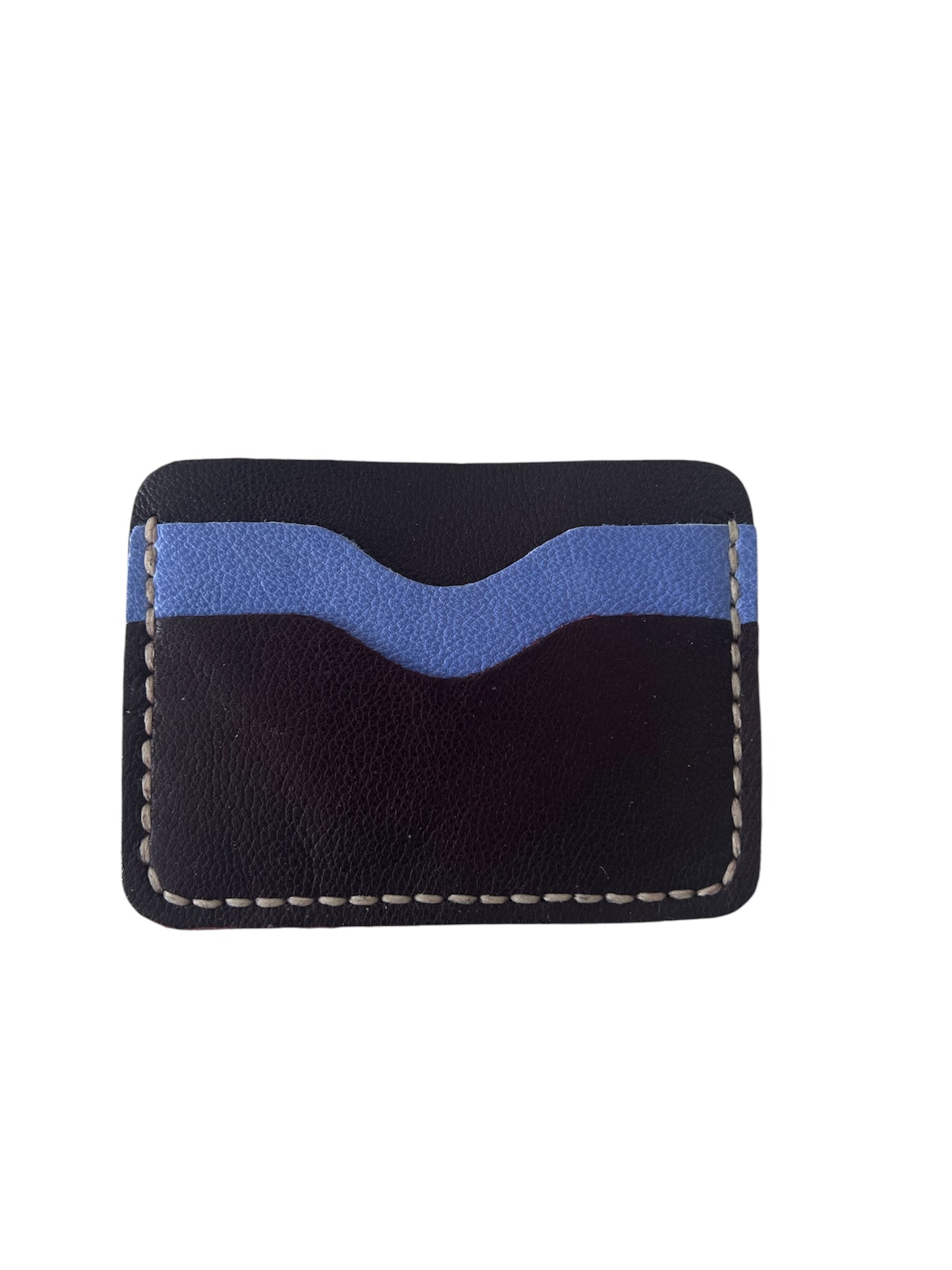 Bordo Mavi Hakiki Deri Günlük ve Pratik Uniseks Kredi Kartlık Style 15118