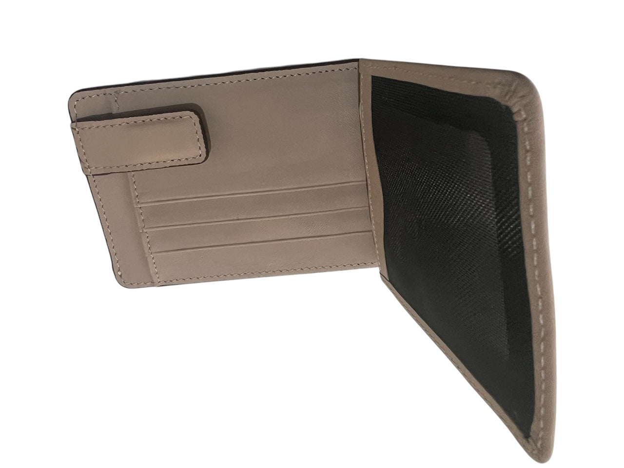 Bej Magnetli Uniseks Hakiki Deri Kartlık Cüzdan
