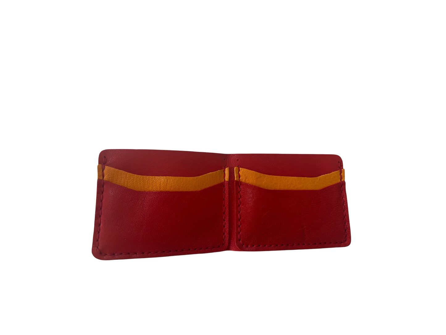 Sarı Kırmızı Hakiki Deri Erkek Cüzdan