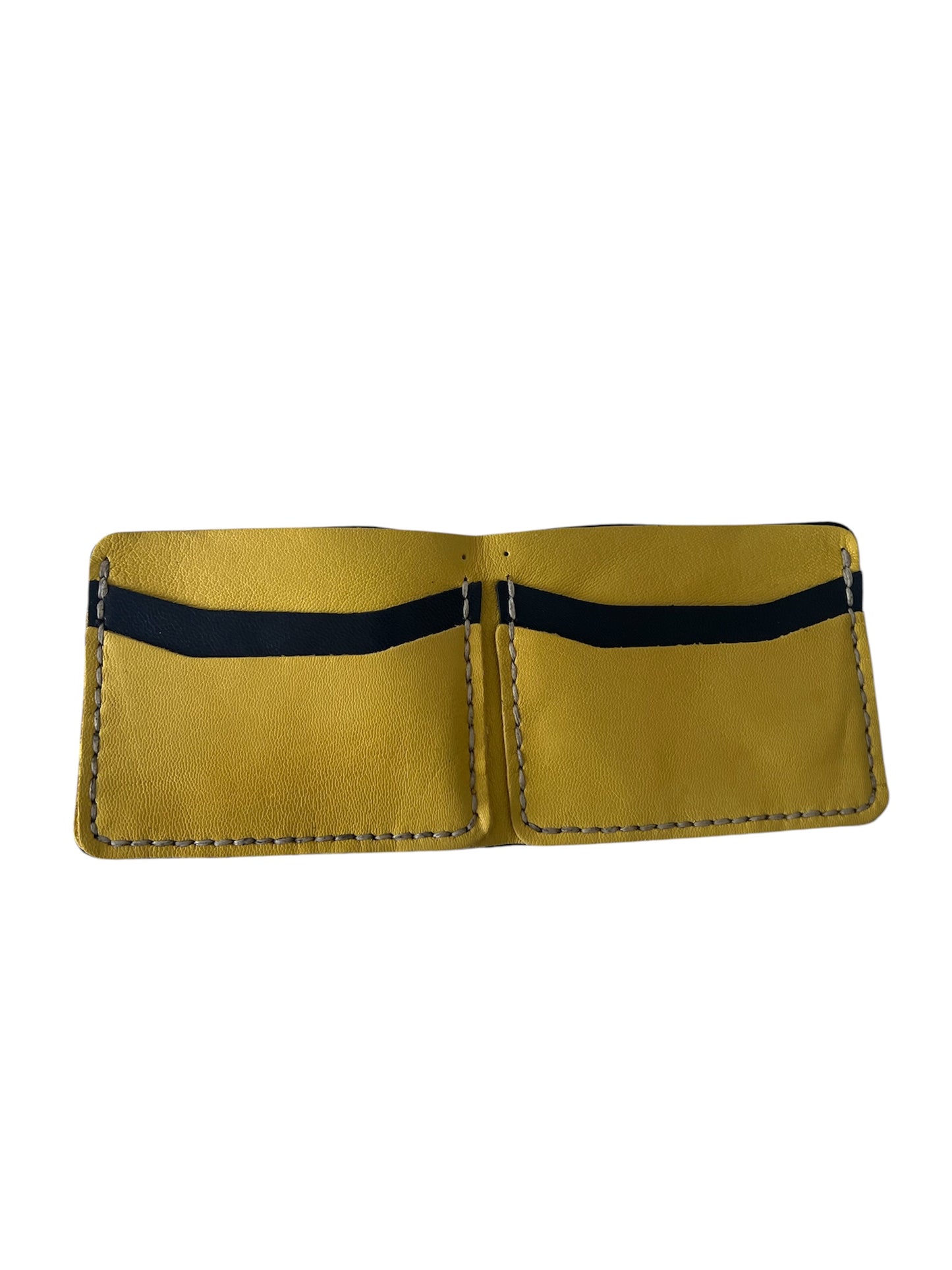 Yellow Navy Blue Men's Leather Wallet Style 15206SL