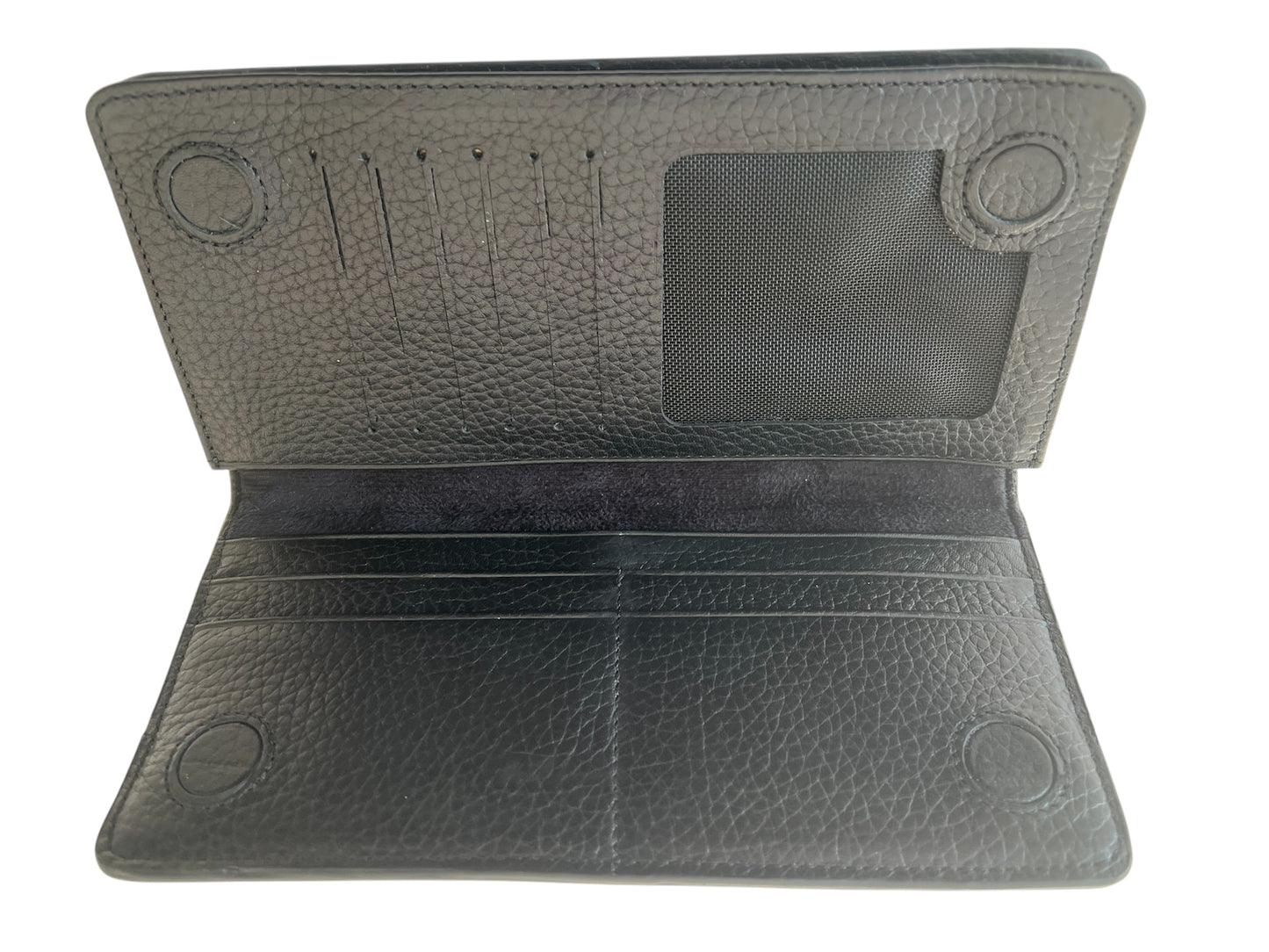 Siyah Çok Amaçlı Mıknatıslı Uniseks Hakiki Deri Cüzdan