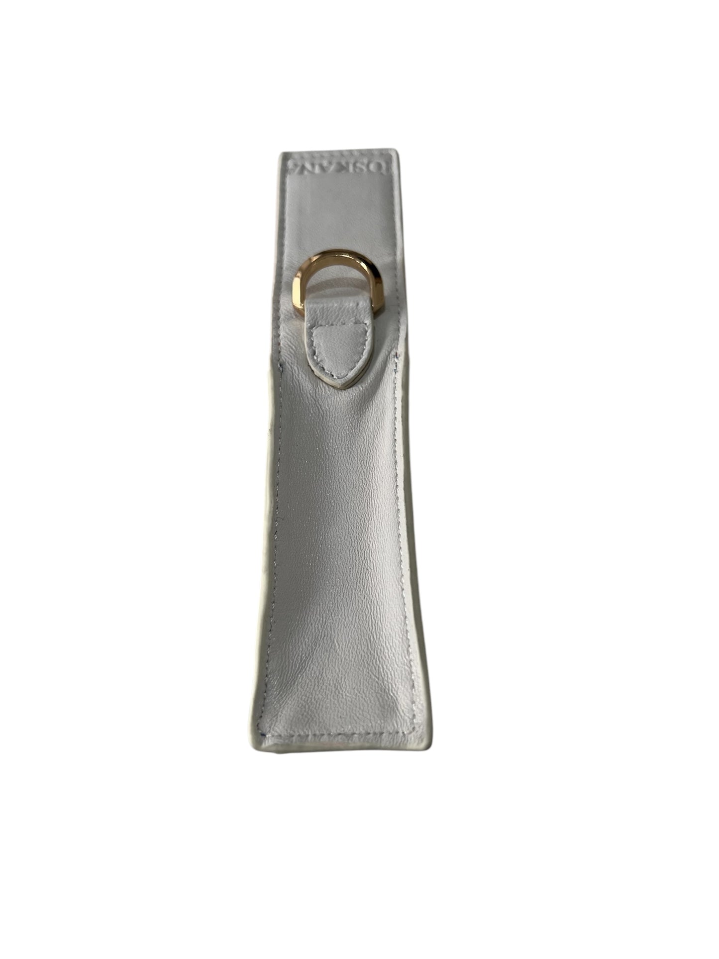 Mavi Beyaz Manyetik Kapaklı Deri Ruj ve Dudak Balsamı Kılıfı