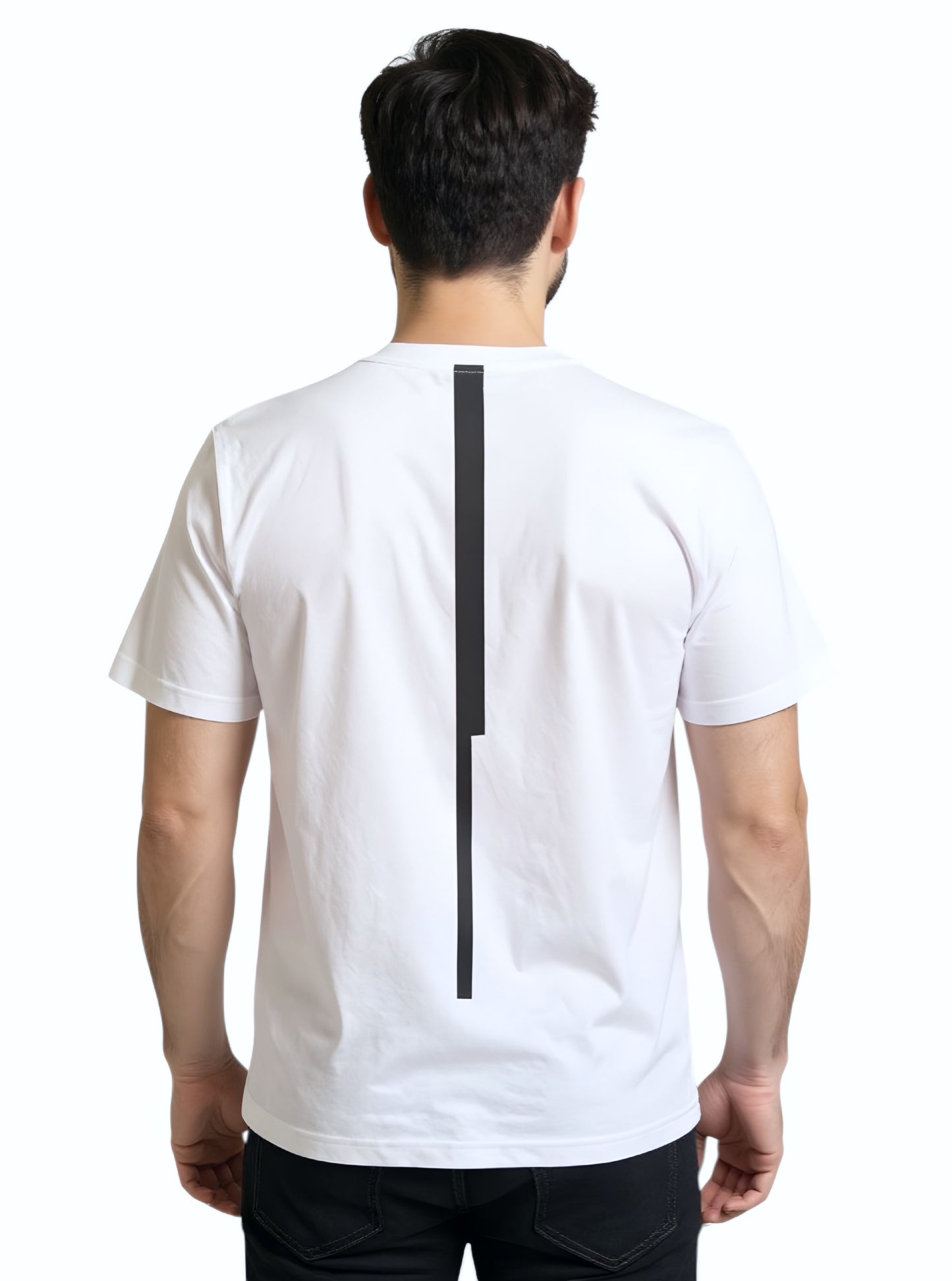 Deri Pamuk, Toskana Tasarım Beyaz Renk ve Siyah Renk Deri T-shirt T- DP4014