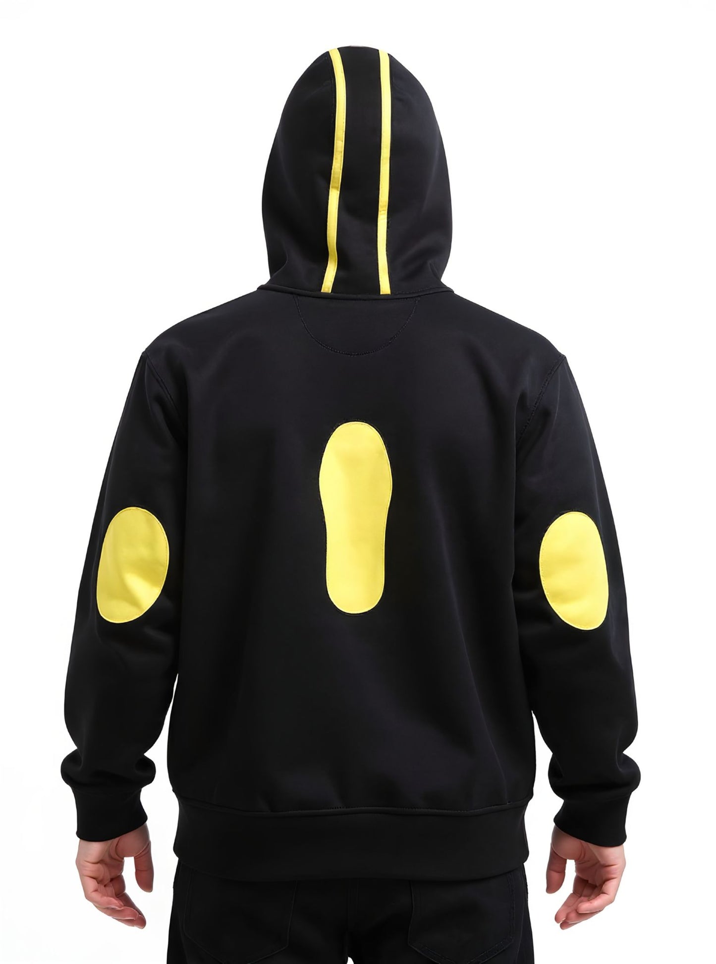 Deri Detaylı Kapşonlu Sweatshirt - Siyah Renk | Toskana Design