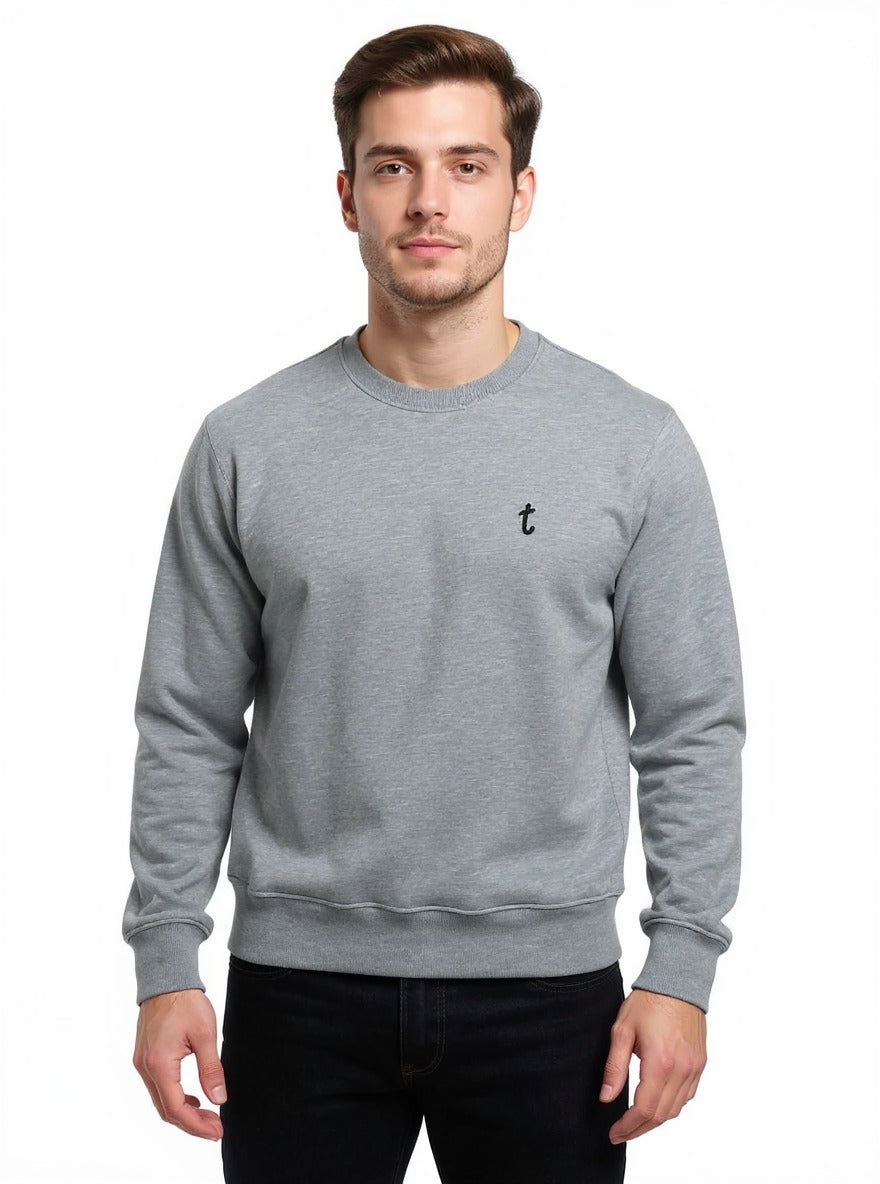 Deri-Pamuk Siyah Renk Deri Gri Pamuk ,Soft Sweatshirt,Toskana Design