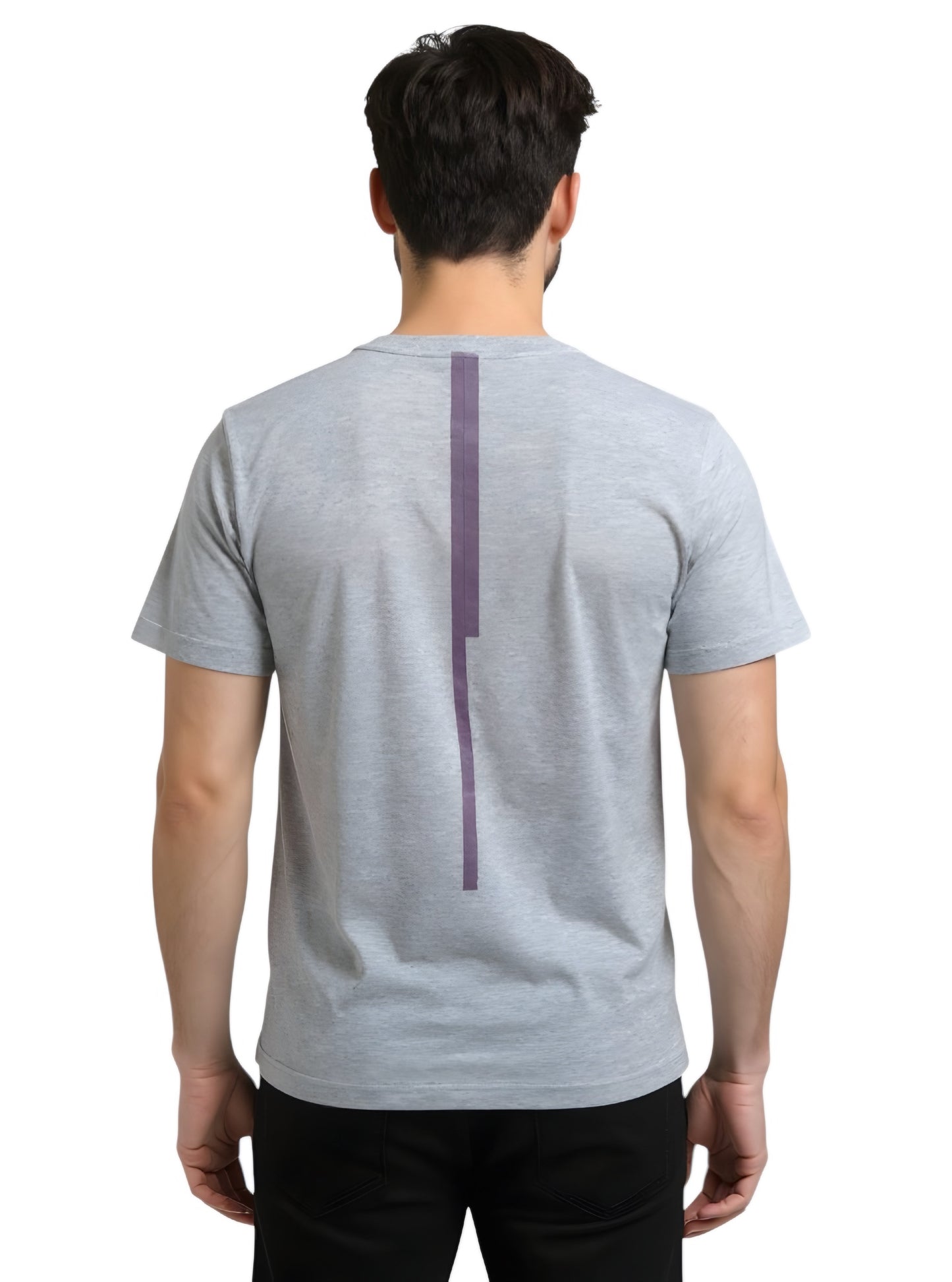 Deri ve Pamuk, Toskana Tasarım Gri Renk ve Mor Renk Deri T-Shirt T- DP4009