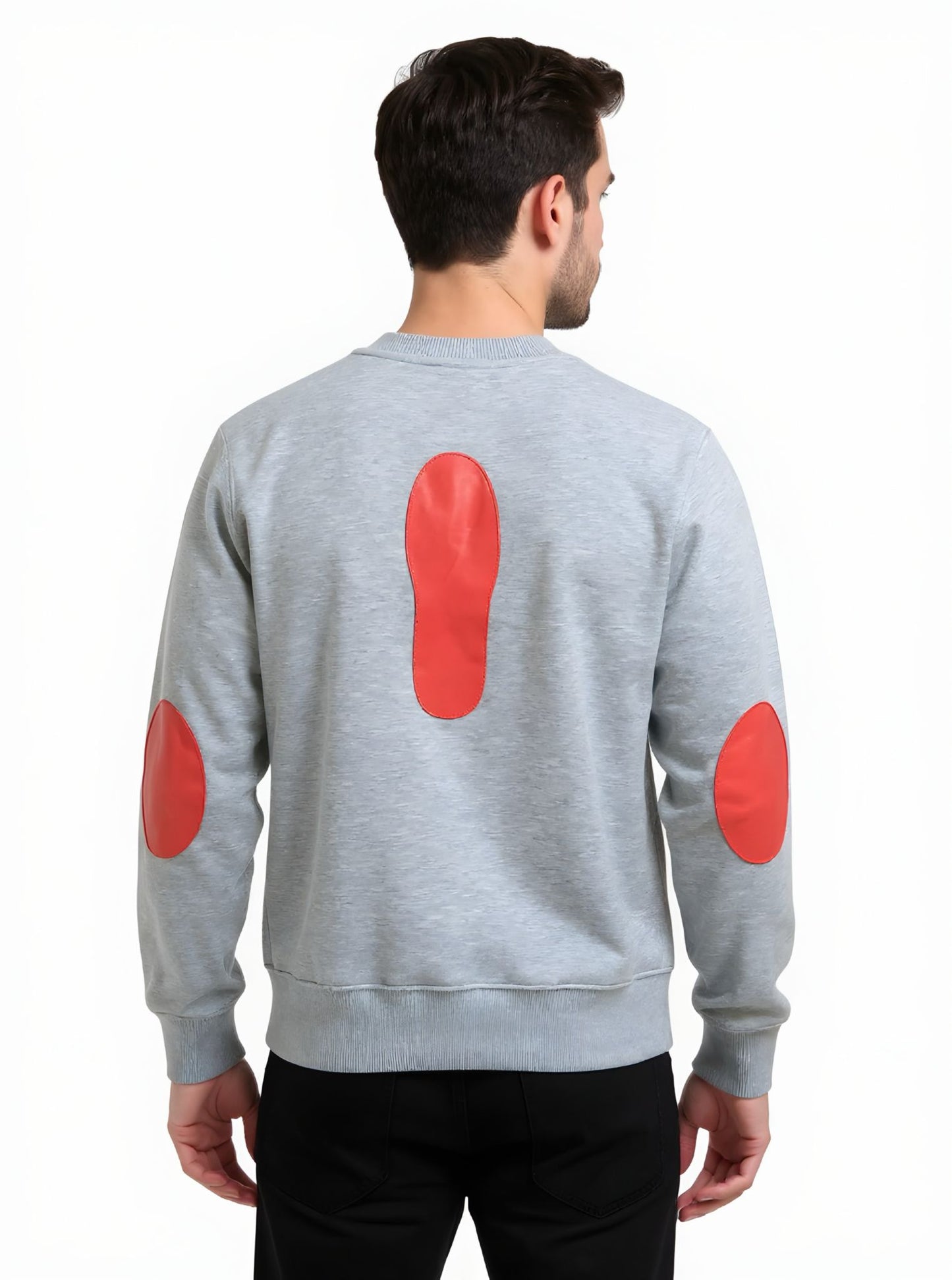 Deri ve Pamuk Kırmızı Deri Gri Pamuk ,Soft Sweatshirt,Toskana Design