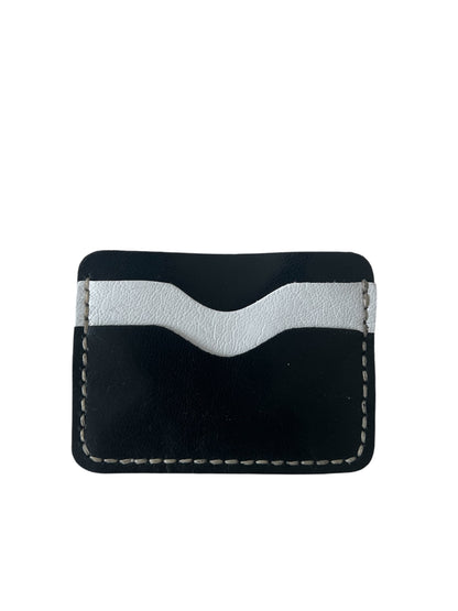 Siyah Beyaz Hakiki Deri Günlük ve Pratik Uniseks Kredi Kartlık  Style 15119