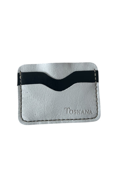 Siyah Beyaz Hakiki Deri Günlük ve Pratik Uniseks Kredi Kartlık  Style 15119