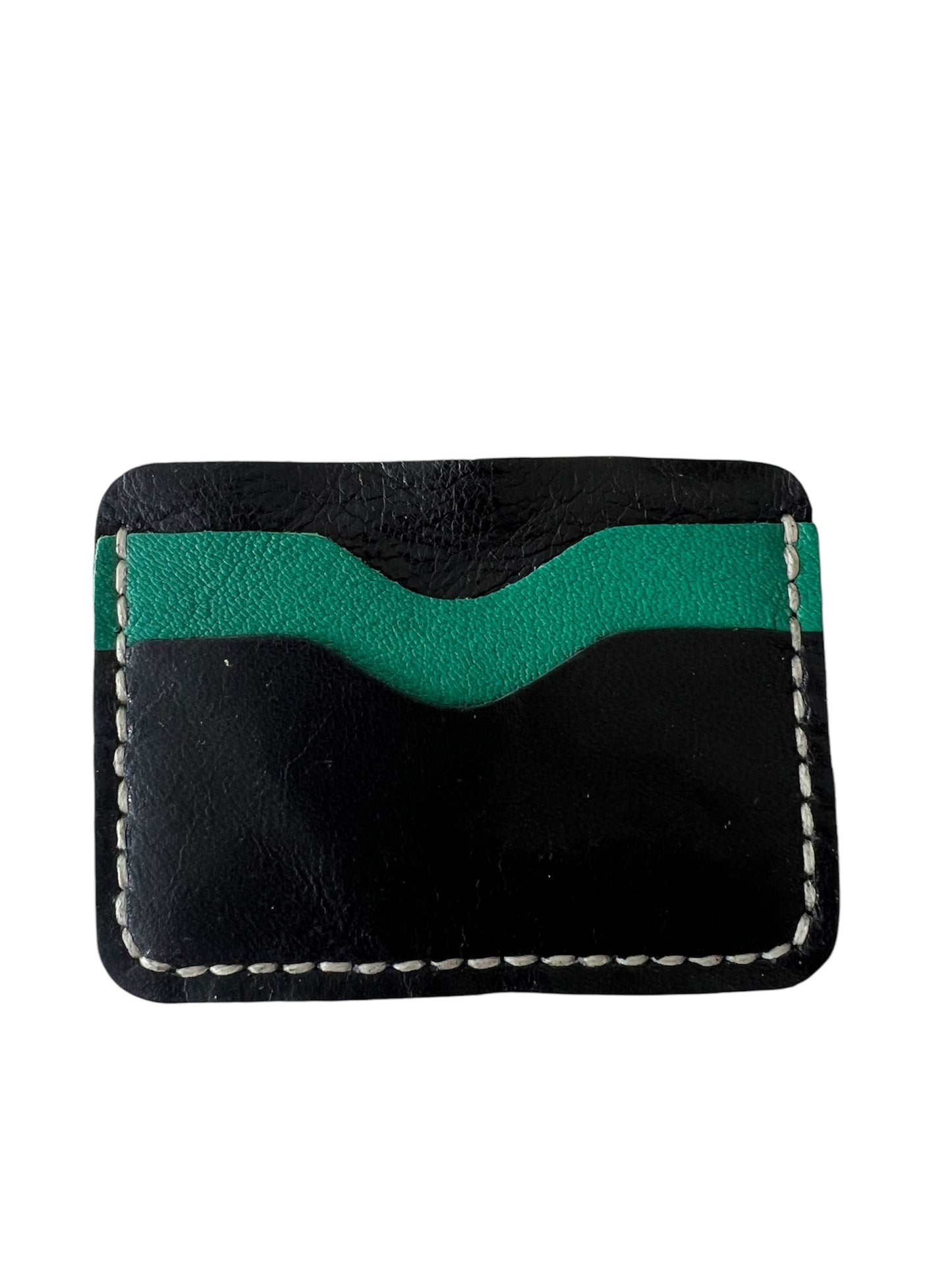 Yeşil Siyah Hakiki Deri Günlük ve Pratik Uniseks Kredi Kartlık Style 15120