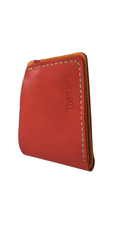 Men's Leather Wallet in Yellow and Red Colors