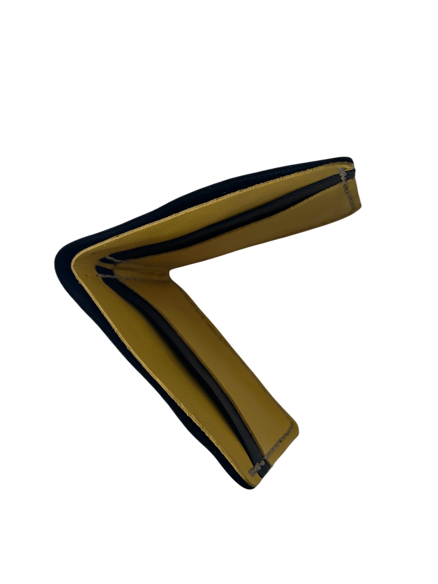 Lacivert Sarı Hakiki Deri Erkek Cüzdan  Style 15206