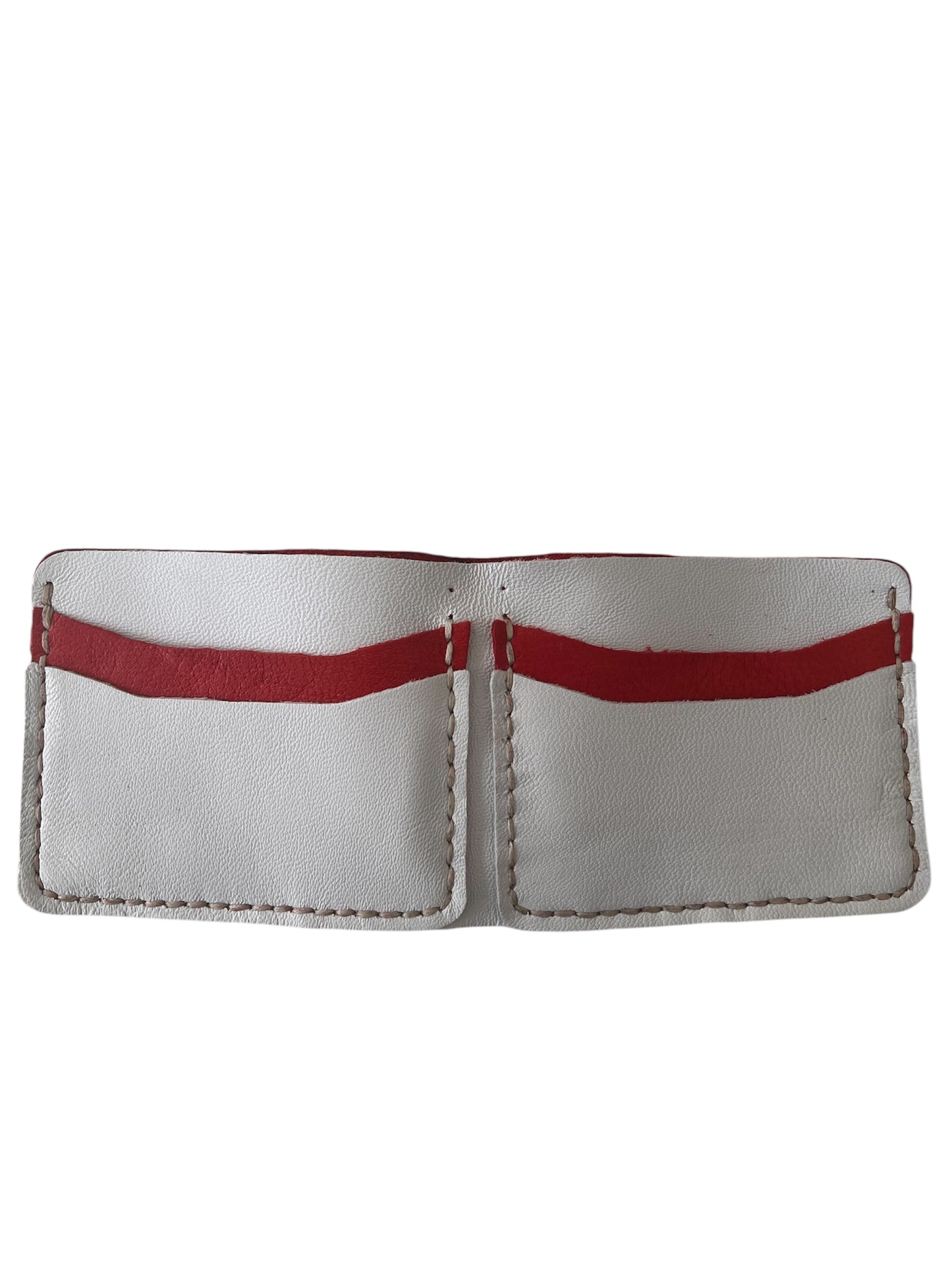 Red White Color Men's Leather Wallet Style 15210KB