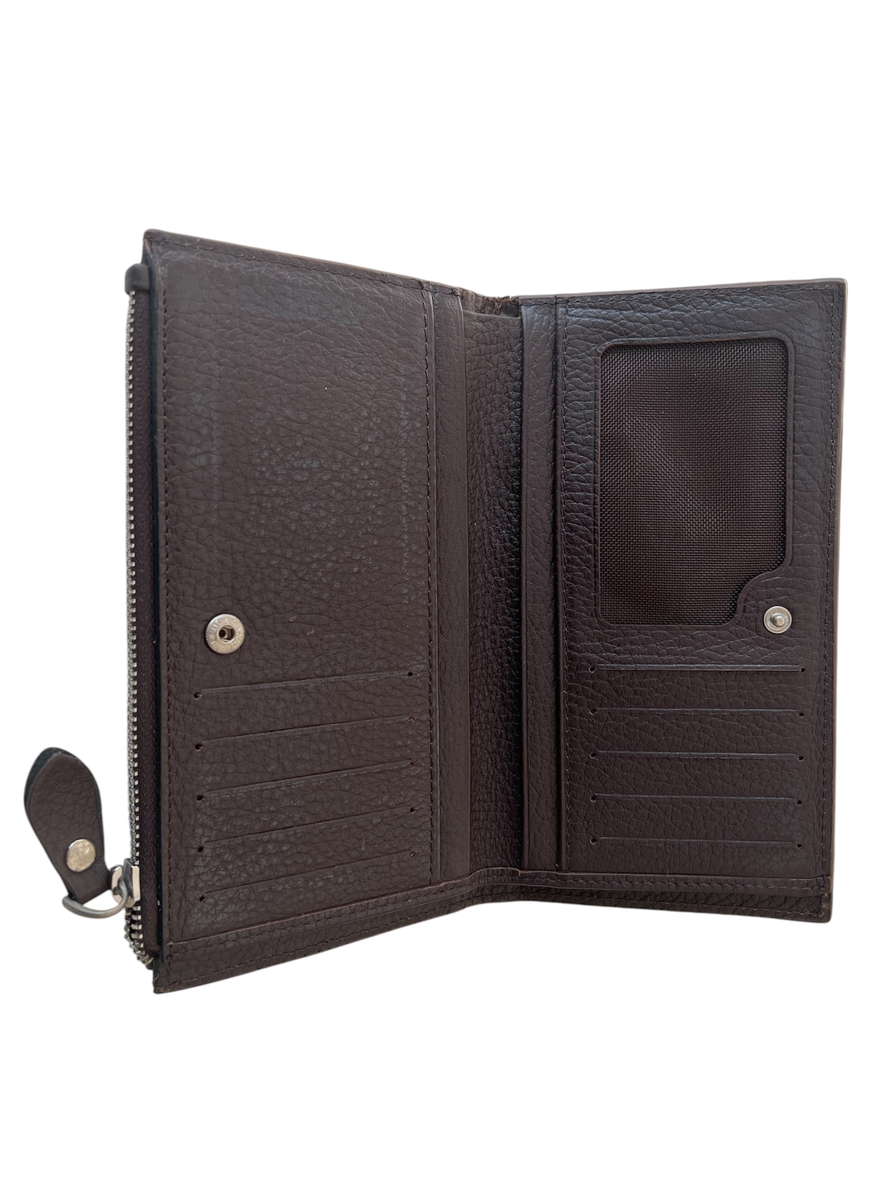 Kahverengi Çok Amaçlı Fermuarlı Şık Kadın Hakiki Deri Cüzdan