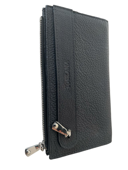 Siyah Çok Amaçlı Fermuarlı Şık Kadın Hakiki Deri Cüzdan