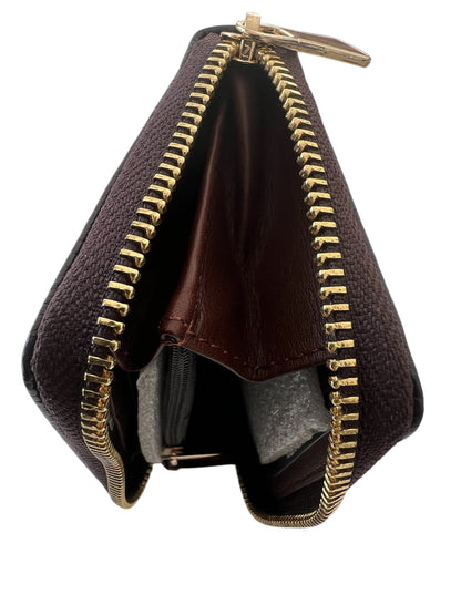 Kahverengi Fermuarlı Kadın Hakiki Deri Cüzdan