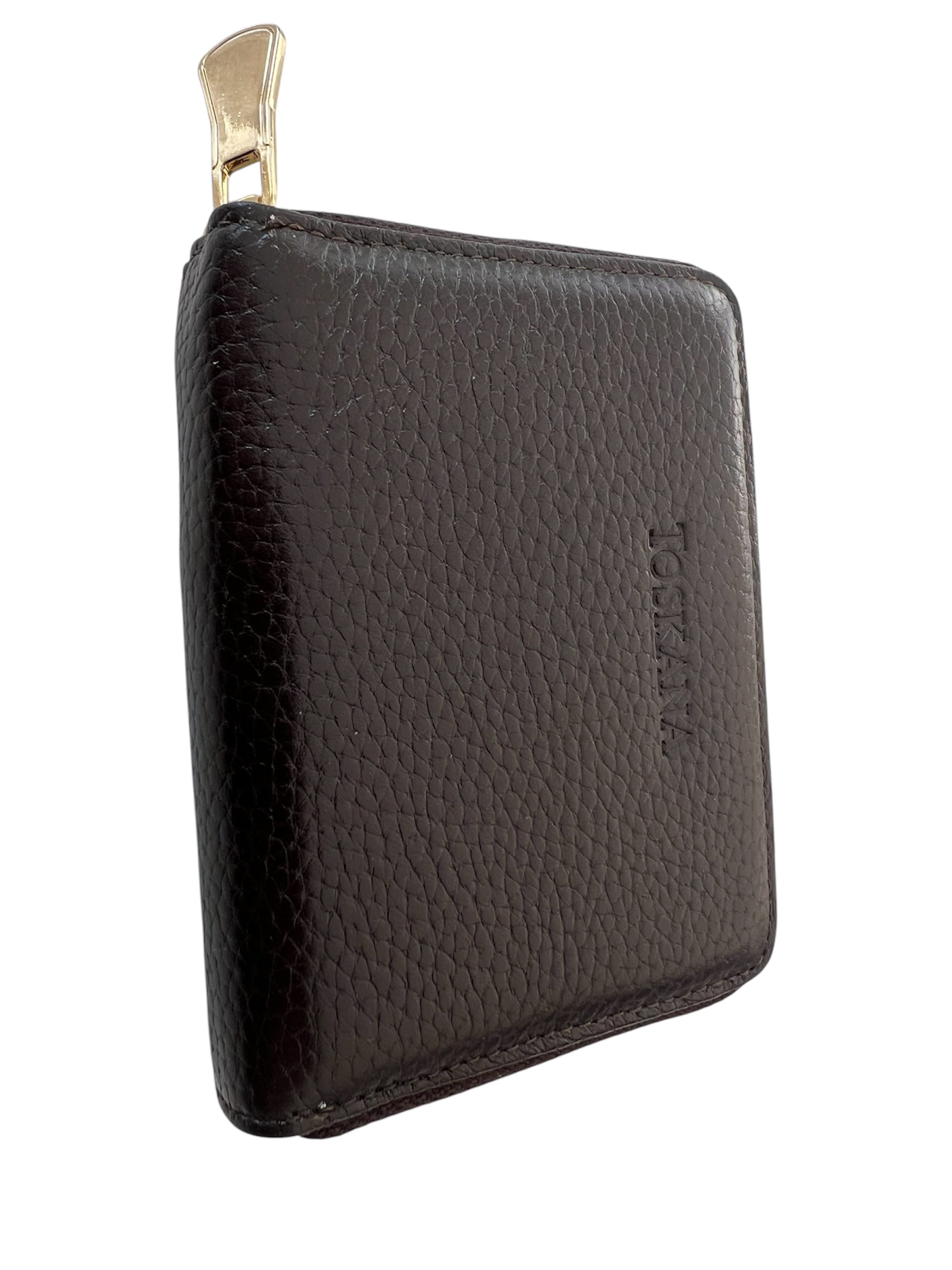 Kahverengi Fermuarlı Kadın Hakiki Deri Cüzdan