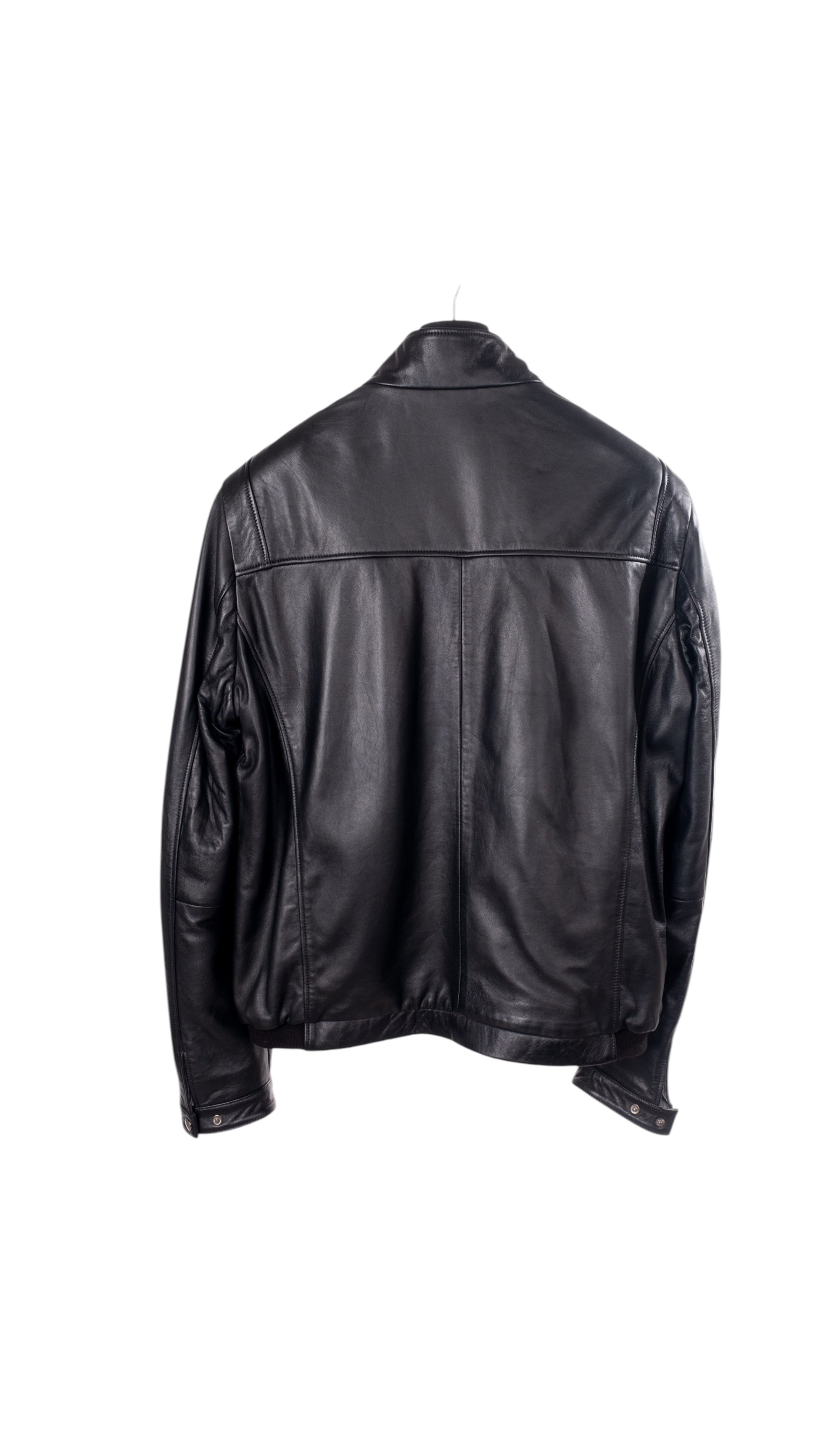 Siyah Göğüs Cep Detaylı Erkek Deri Ceket Style 200-4041