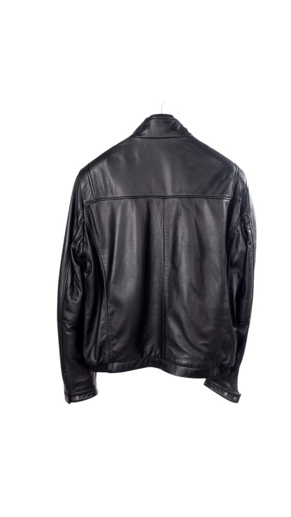 Siyah Göğüs Cep Detaylı Erkek Deri Ceket Style 200-4041