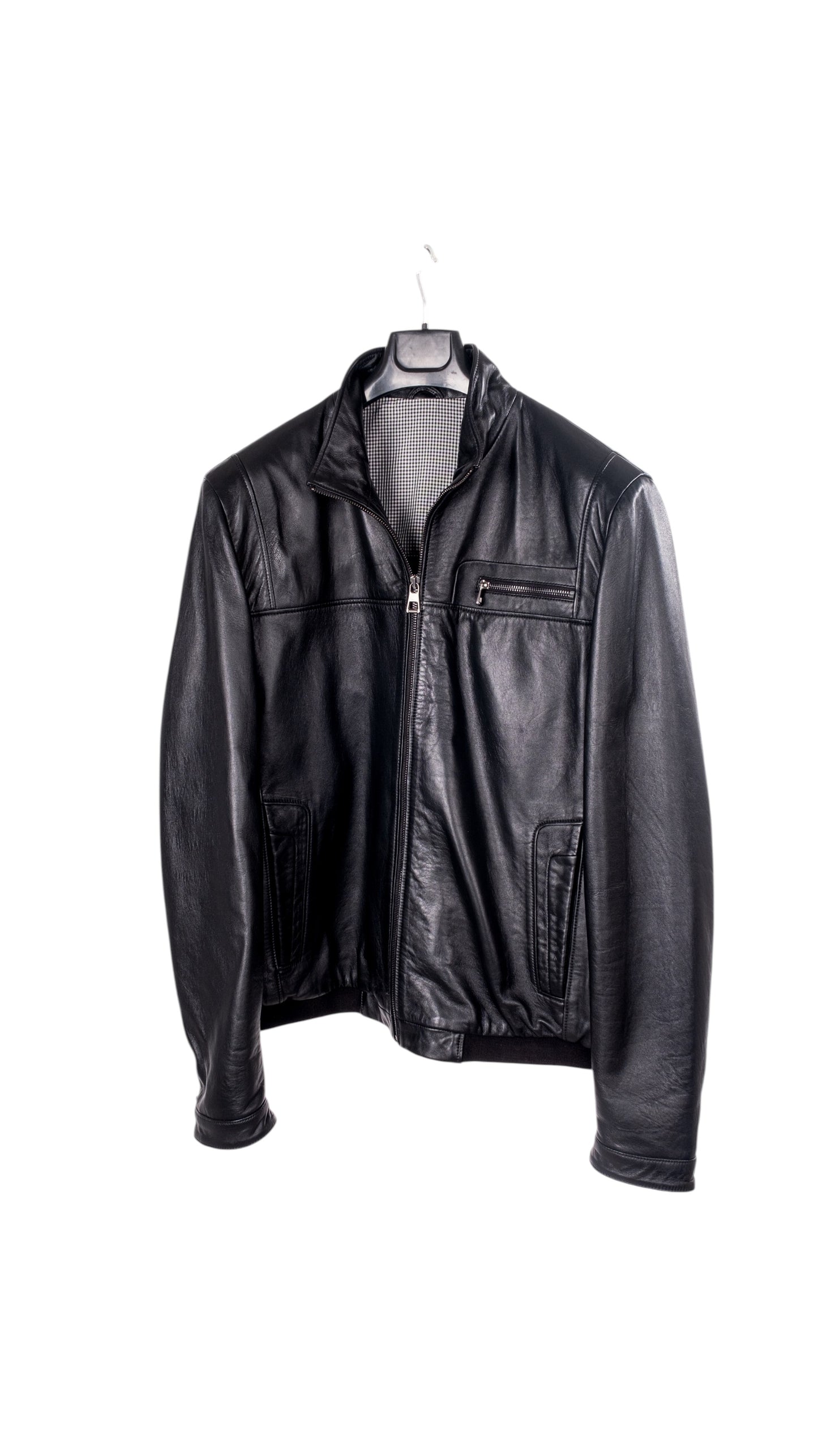 Siyah Göğüs Cep Detaylı Erkek Deri Ceket Style 200-4041