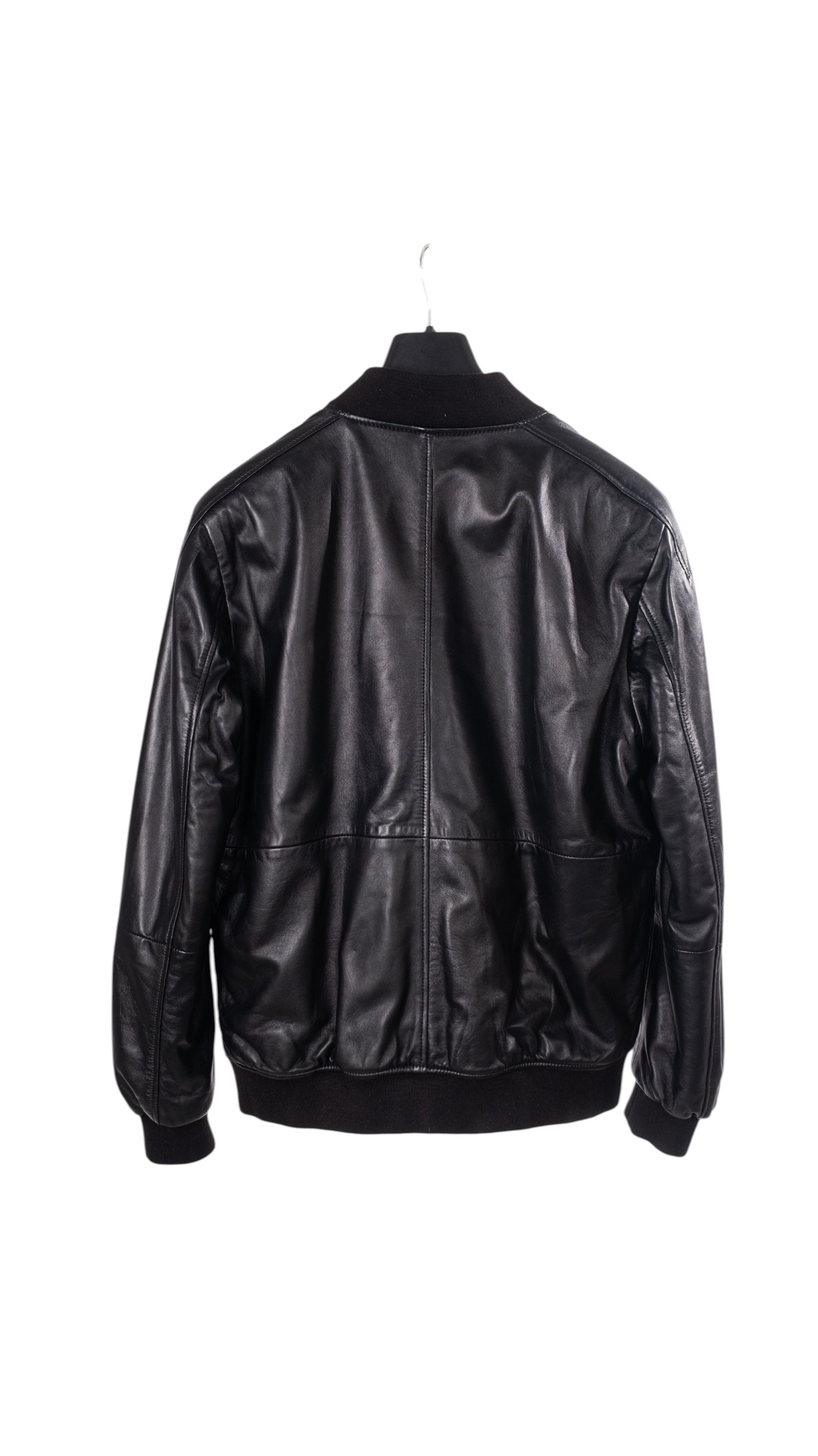 Siyah Fermuarlı Büyük Cepli Erkek Deri Ceket  Style 200-4063