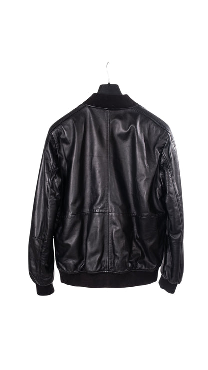 Siyah Fermuarlı Büyük Cepli Erkek Deri Ceket  Style 200-4063