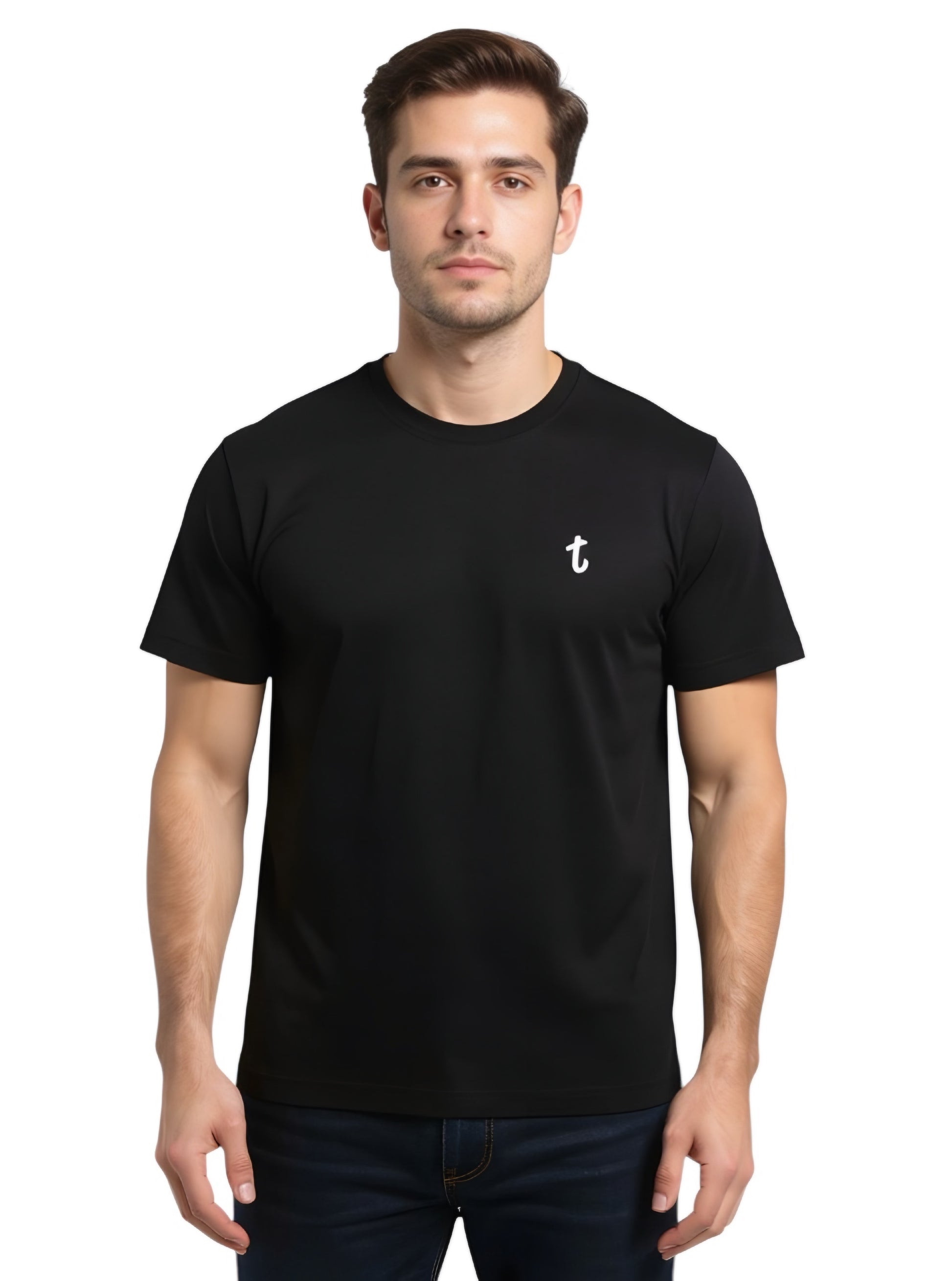 Deri Pamuk,Toskana Design Siyah Renk T-Shirt  T4005