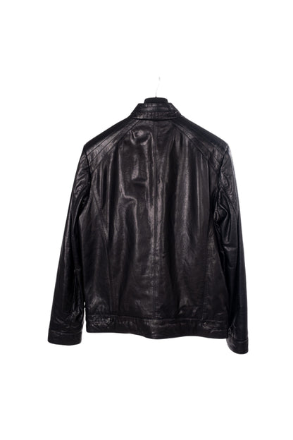 Toskana Design Siyah  Renk Fermuarlı Erkek Deri Mont   Style 200-4076