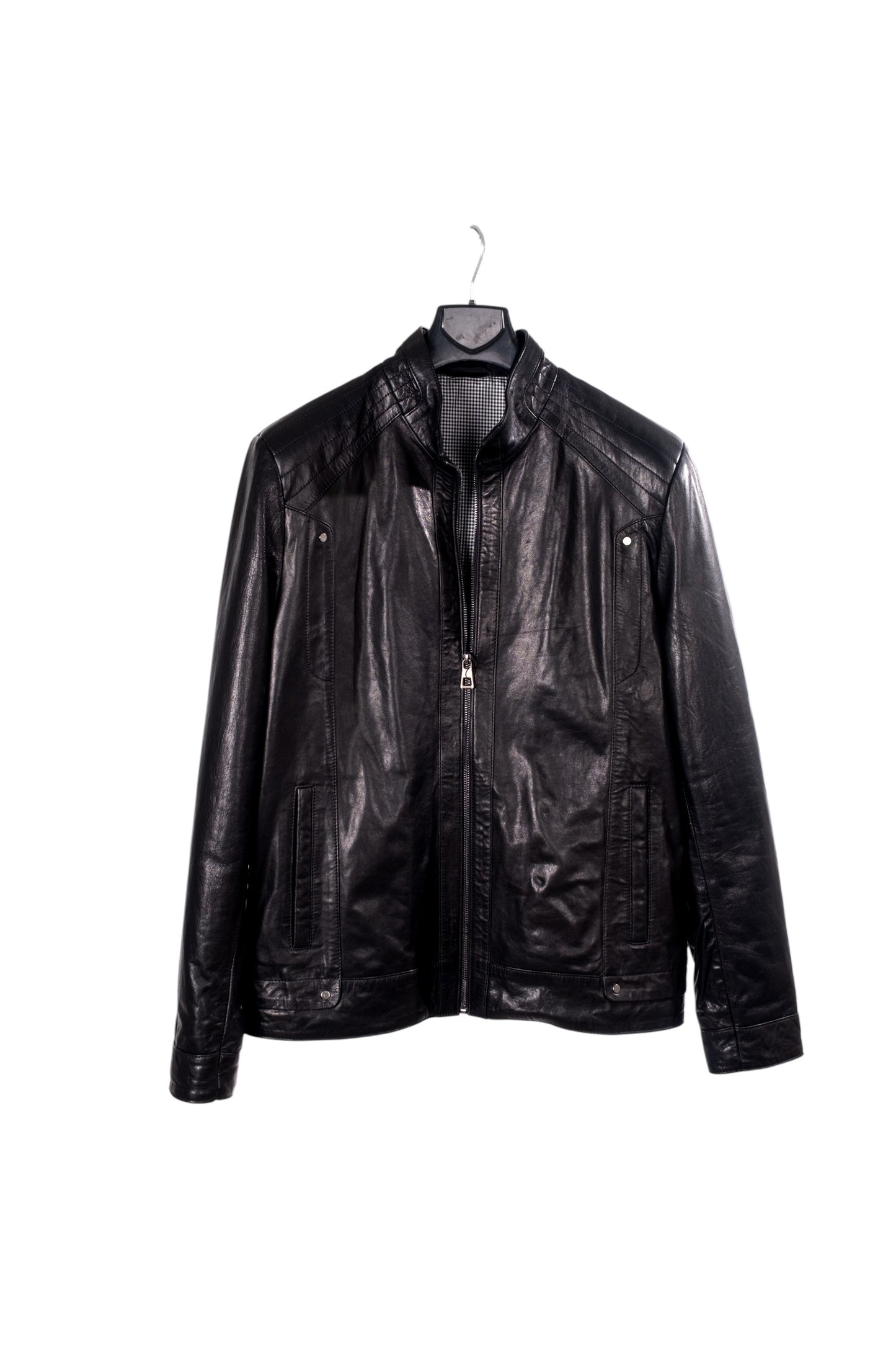 Toskana Design Siyah  Renk Fermuarlı Erkek Deri Mont   Style 200-4076