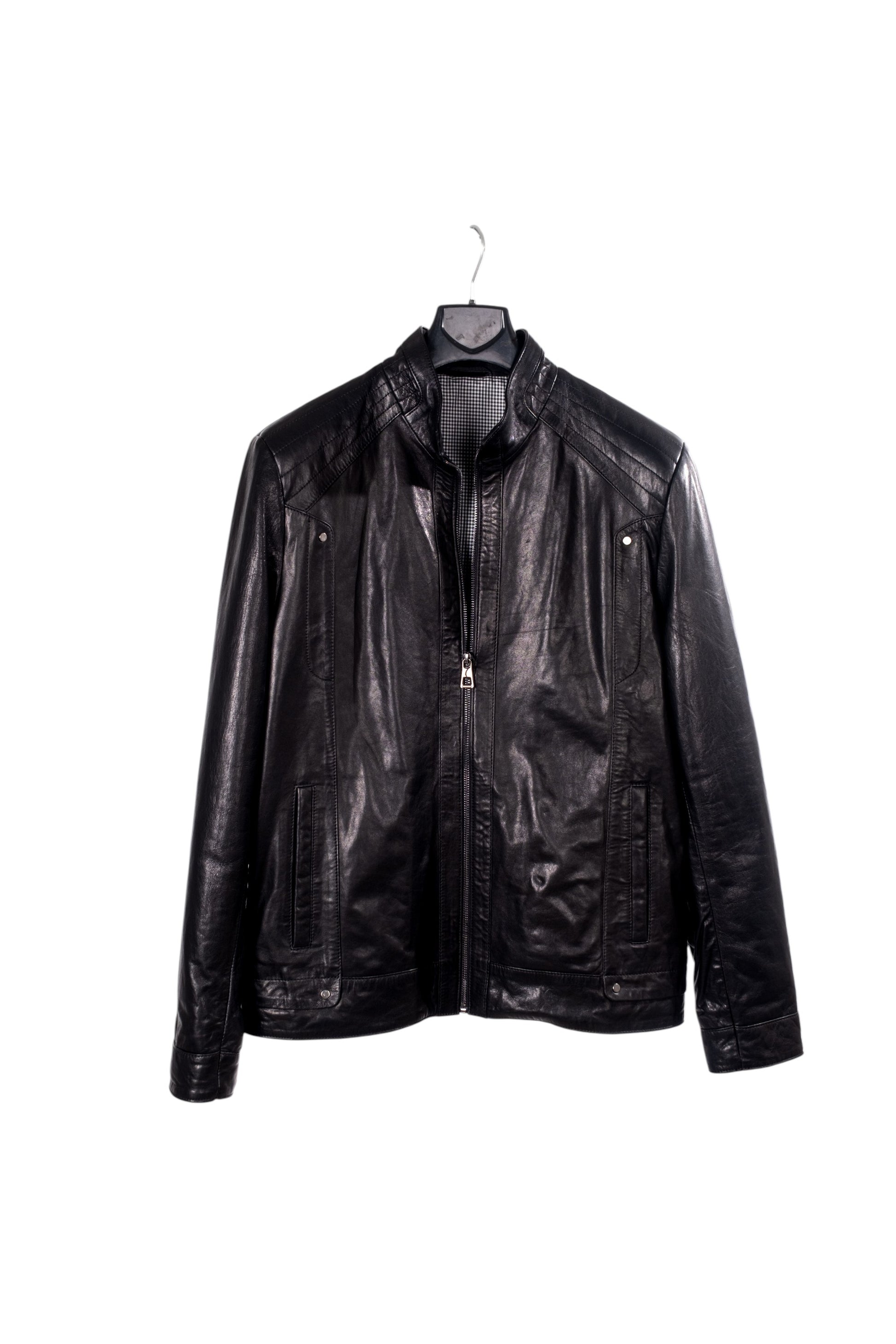 Toskana Design Siyah  Renk Fermuarlı Erkek Deri Mont   Style 200-4076