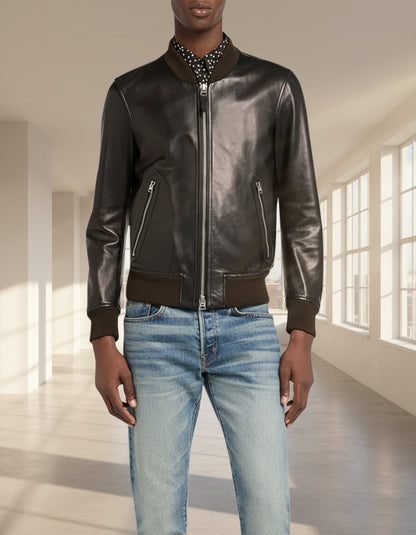 Toskana deasign erkek bomber deri ceket