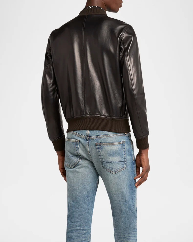 Toskana  Fermuarlı Nappa Deri Bomber Ceket  200-5003