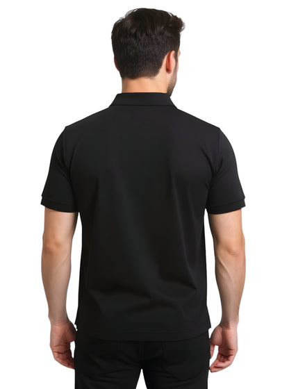 Deri Pamuk, Toskana Tasarım Siyah Renk Polo Yaka Tişört  T4202