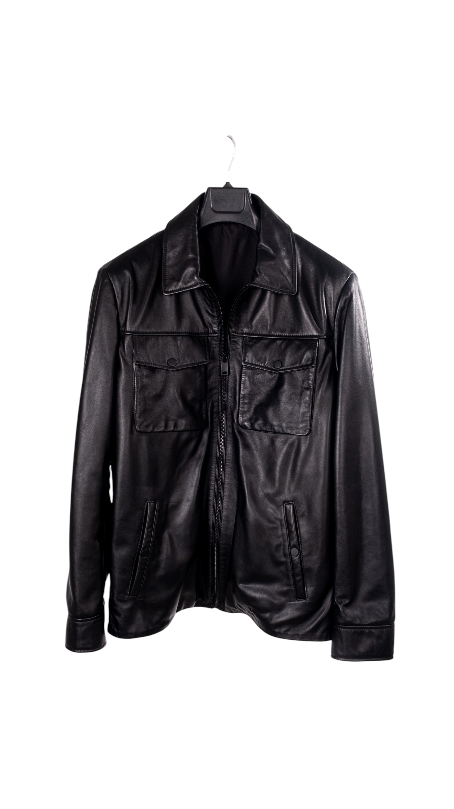 Toskana Design Siyah Renk Fermuarlı Çok Cepli Erkek Deri Ceket  Style 200-4072