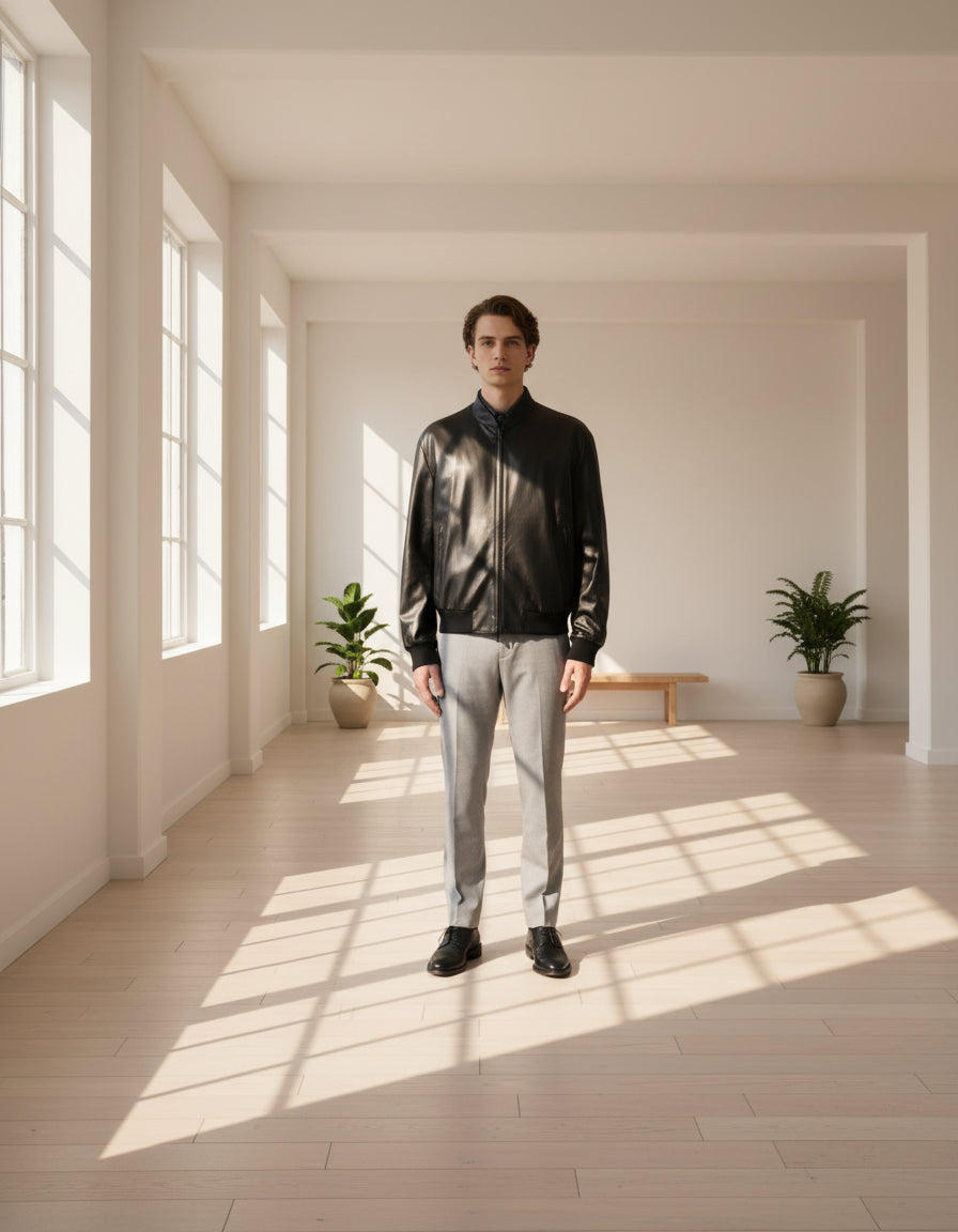 toskana Erkek bomber  deri ceket