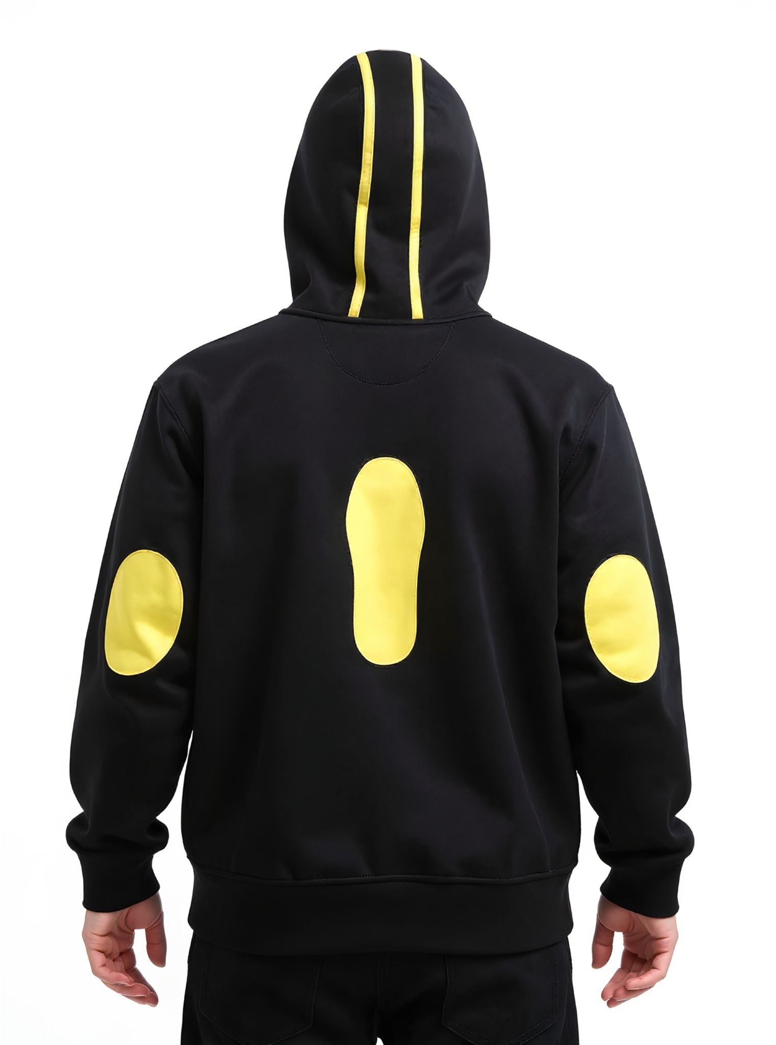 Deri Detaylı Kapşonlu Sweatshirt - Siyah Renk | Toskana Design