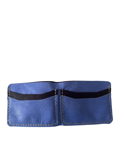 Bordo Mavi Hakiki Deri Erkek Cüzdan  Style 15205