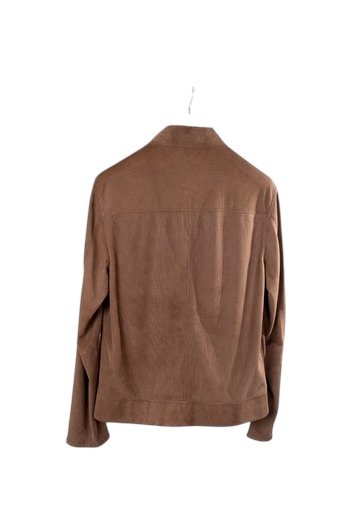 Toskana Design Fındık Renk Çift Taraflı Fermuarlı Astarsız Erkek Deri Ceket  Style 200-4119