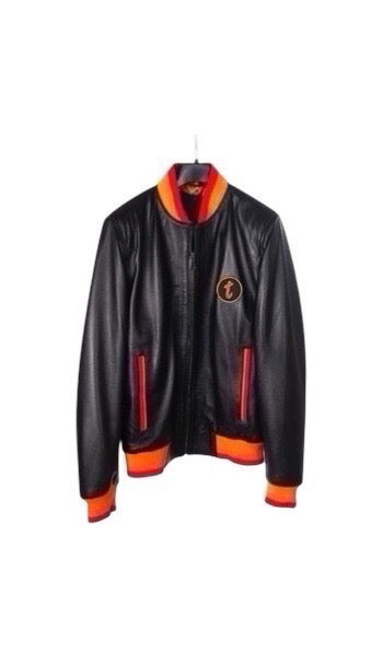 Toskana Design Sarı Kırmızı  Fermuarlı  Uniseks Deri Ceket  Style 200-4140