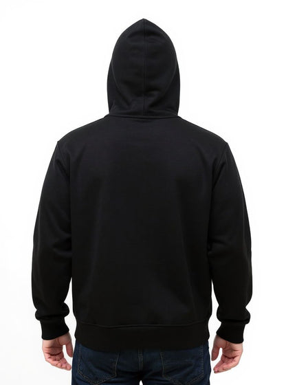 Deri-Pamuk Kapşonlu Siyah Renk Soft Sweatshirt,Toskana Design