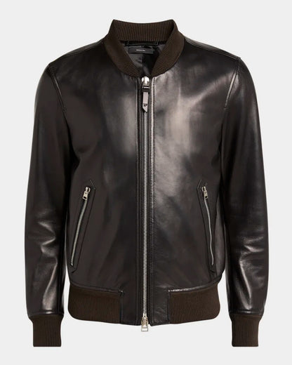 Toskana  Fermuarlı Nappa Deri Bomber Ceket  200-5003
