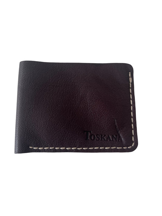 Bordo Mavi Hakiki Deri Erkek Cüzdan  Style 15205