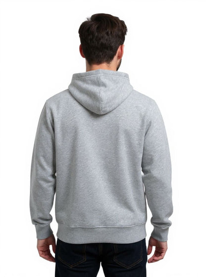 Deri-Pamuk Kapşonlu Gri Renk Soft Sweatshirt,Toskana Design