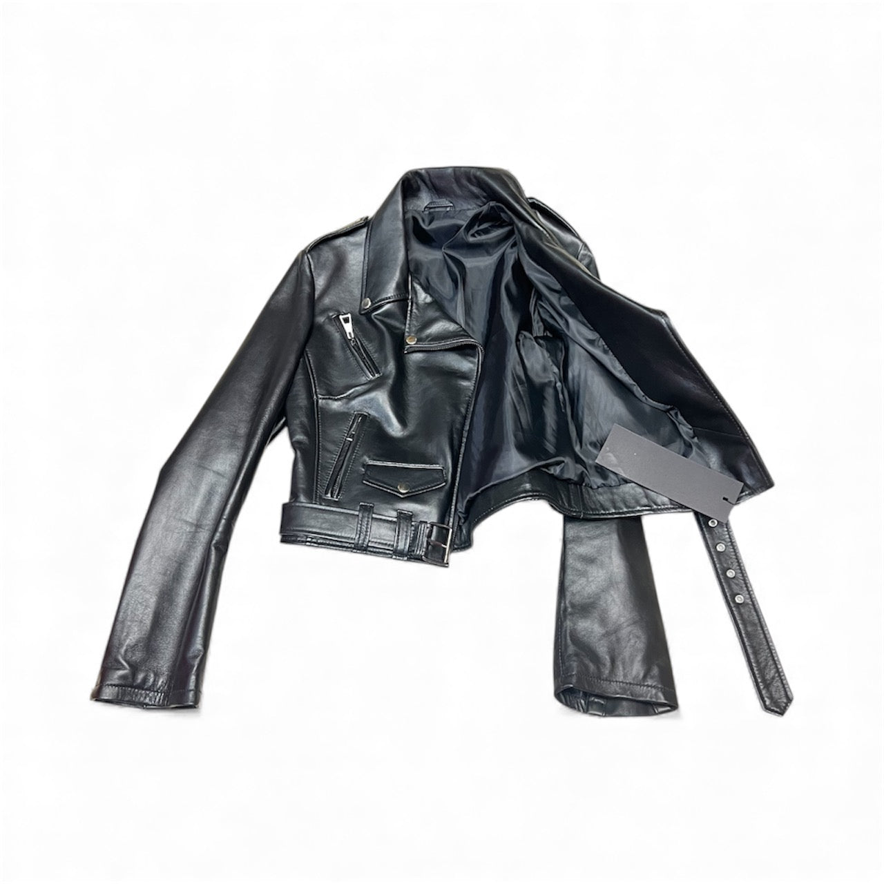 soft yumuşak deriden üretilmiş kadın biker ceket