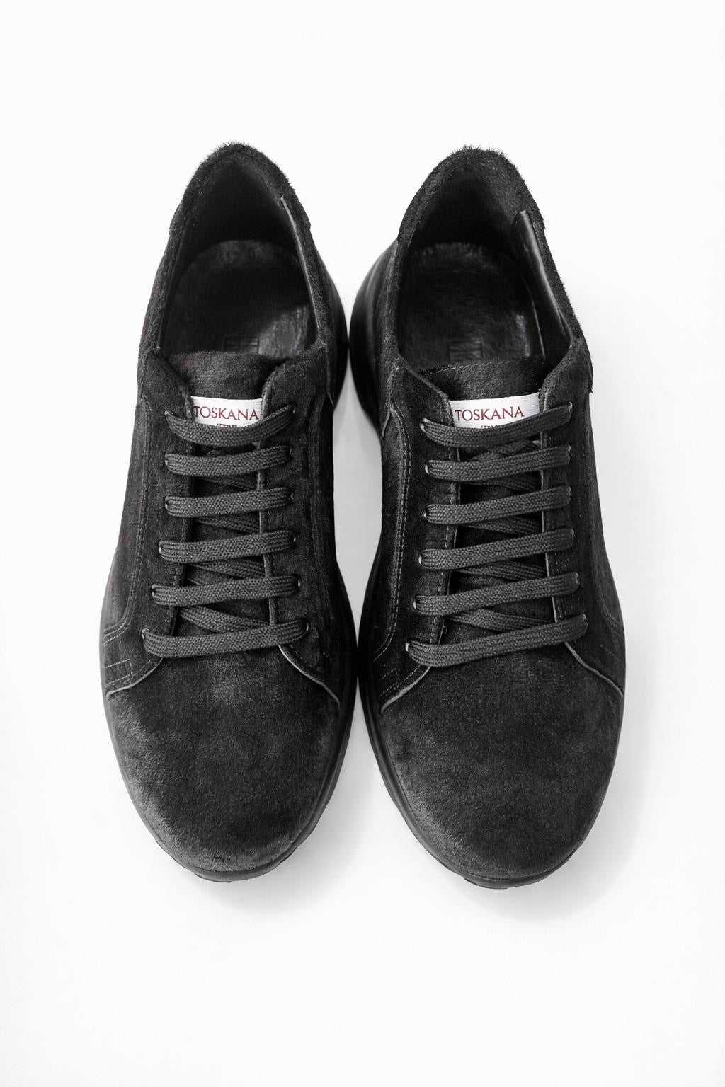 Toskana Design Siyah Pony Deri Erkek Sneaker | Özel Tasarım
