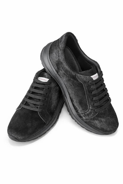 Toskana Design Siyah Pony Deri Erkek Sneaker | Özel Tasarım