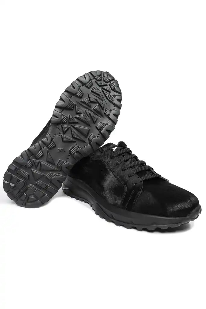 Toskana Design Siyah Pony Deri Erkek Sneaker | Özel Tasarım