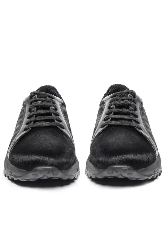 Toskana Design Siyah Pony Deri Tekstil Sneaker | Özel Tasarım  (300-3003)