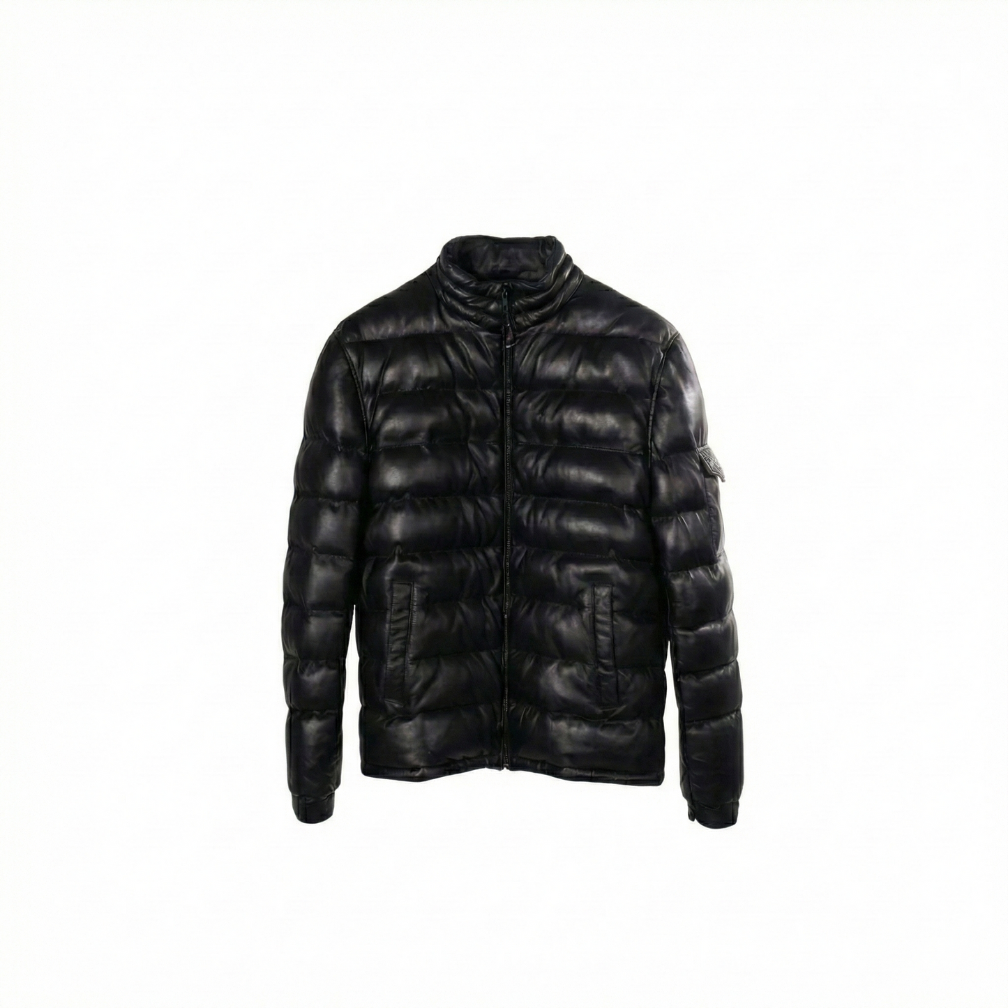 Toskana Design Siyah Erkek Puffer Deri Kaban | 200-4059