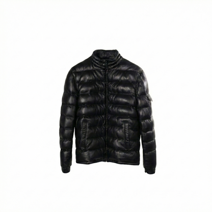 Toskana Design Siyah Erkek Puffer Deri Kaban | 200-4059